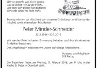 In Erinnerung Peter Minder-Schneider